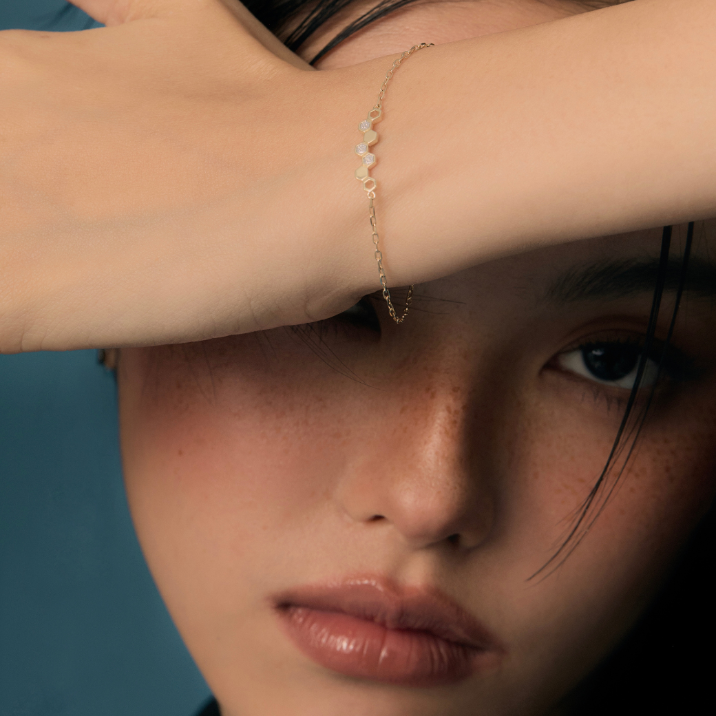 Honeycomb Gold Bracelet