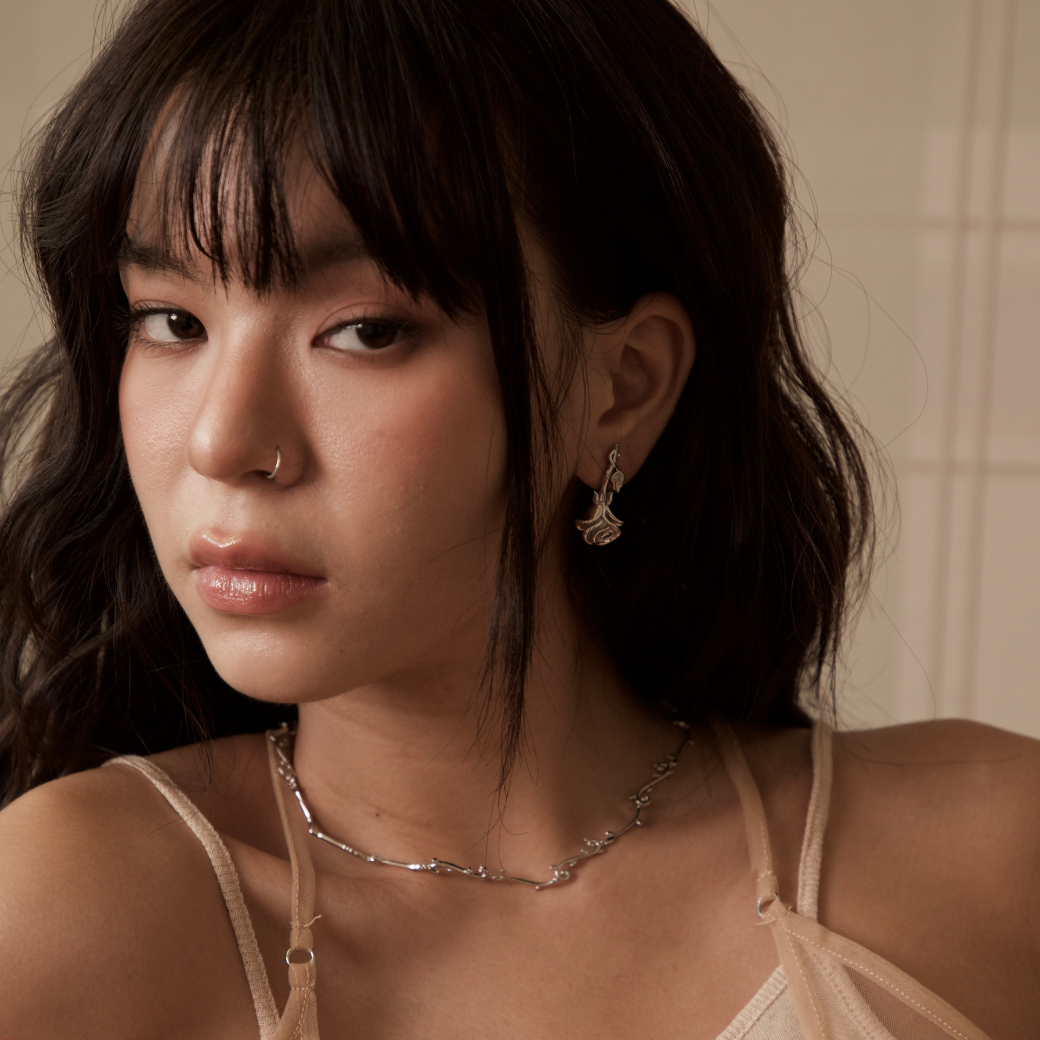 Falling Rose Earrings