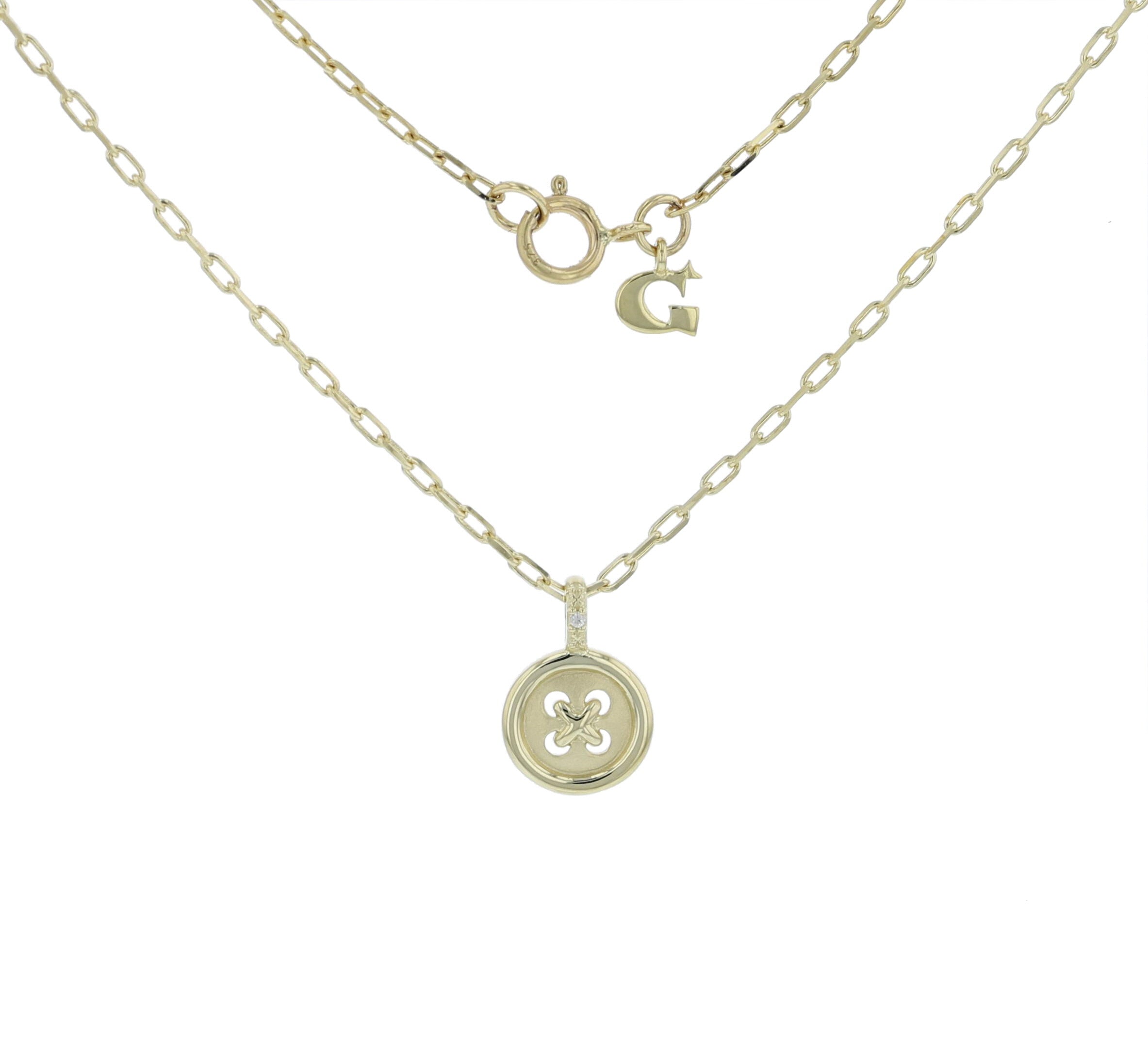 Button Gold Necklace