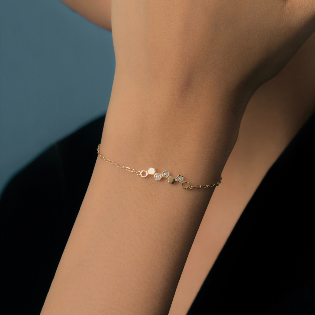 Honeycomb Gold Bracelet