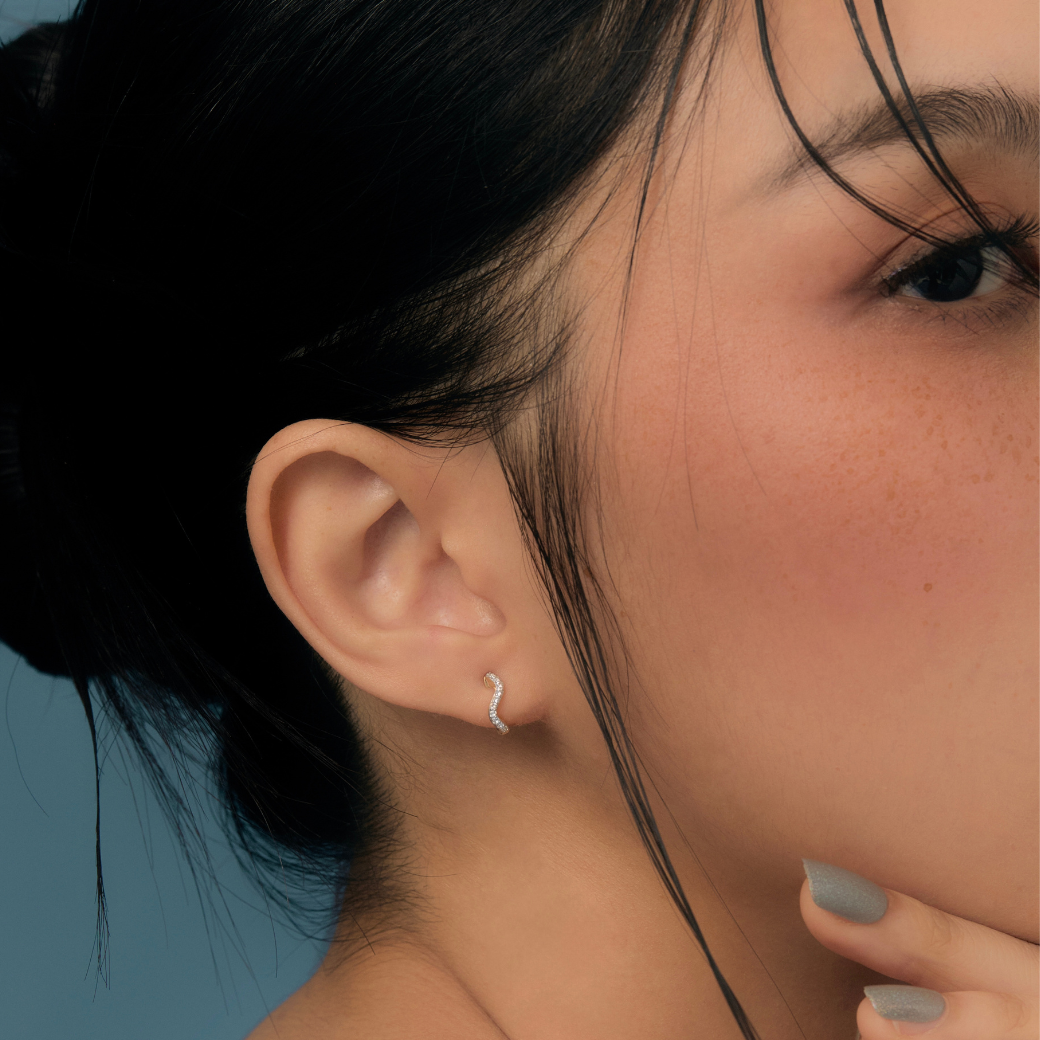 White Topaz  Wave Huggie