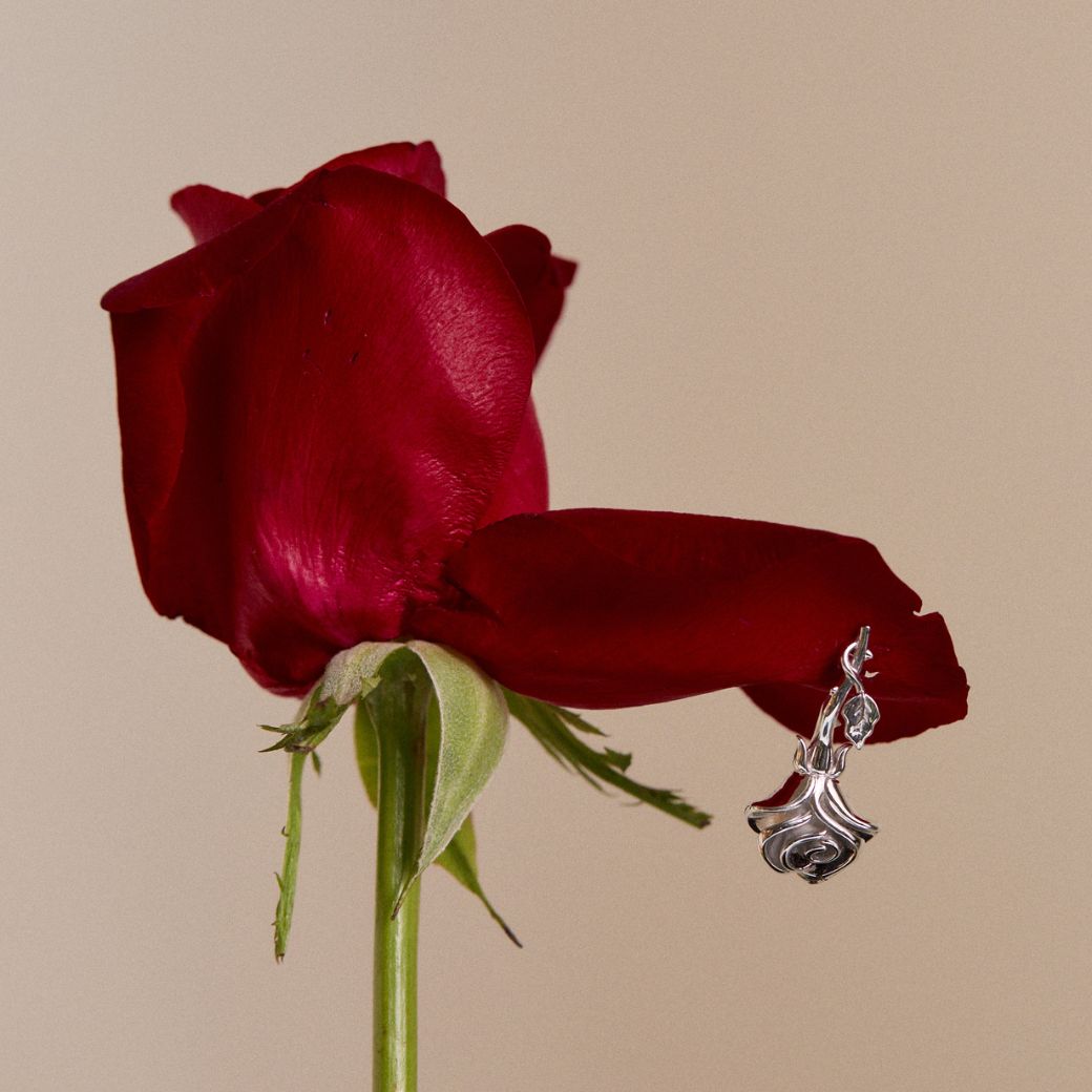 Falling Rose Earrings