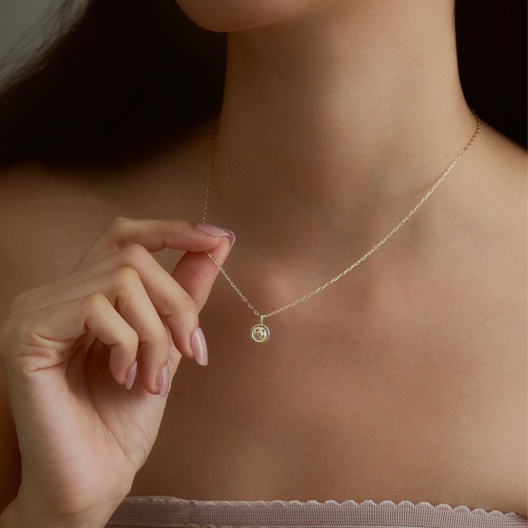 Button Gold Necklace