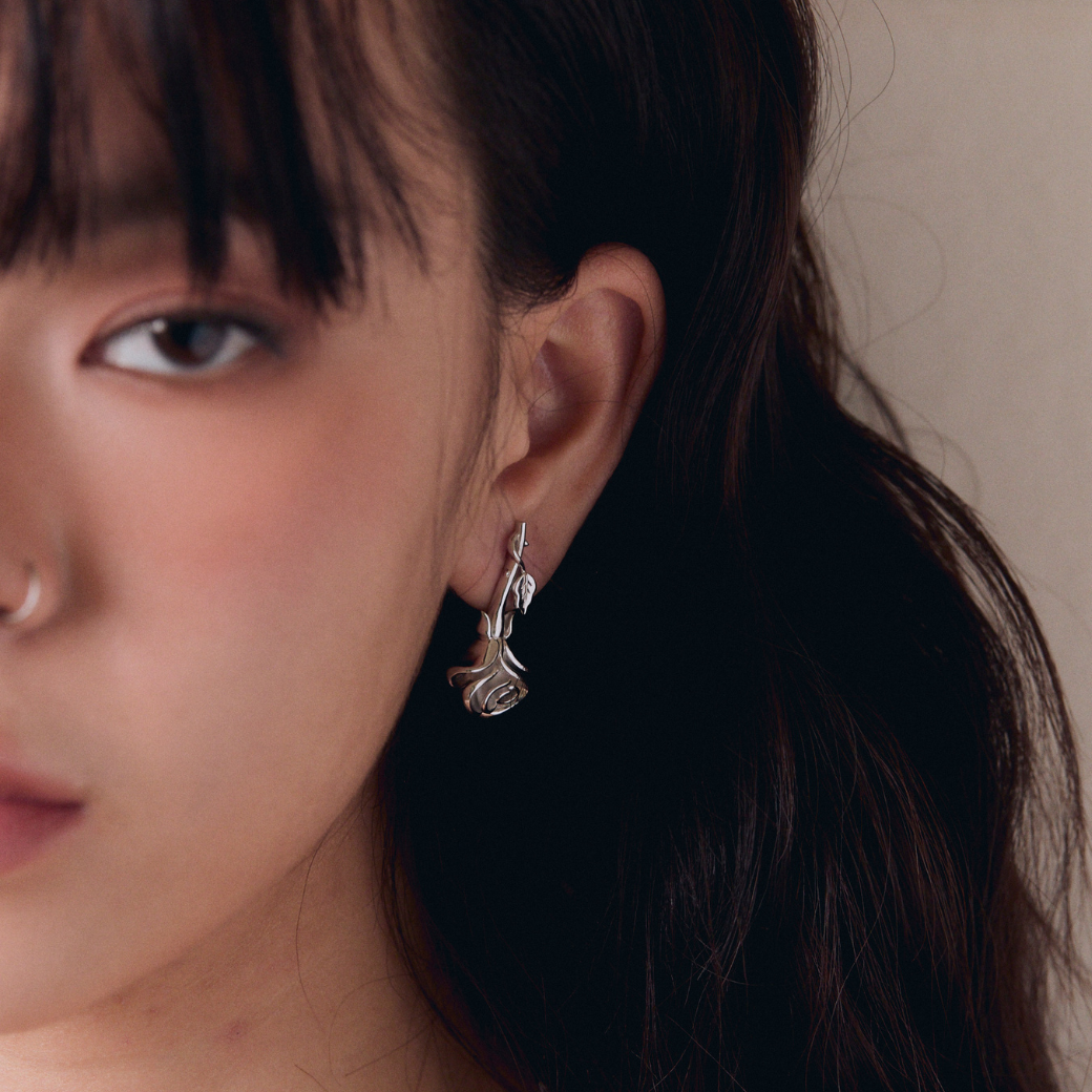 Falling Rose Earrings
