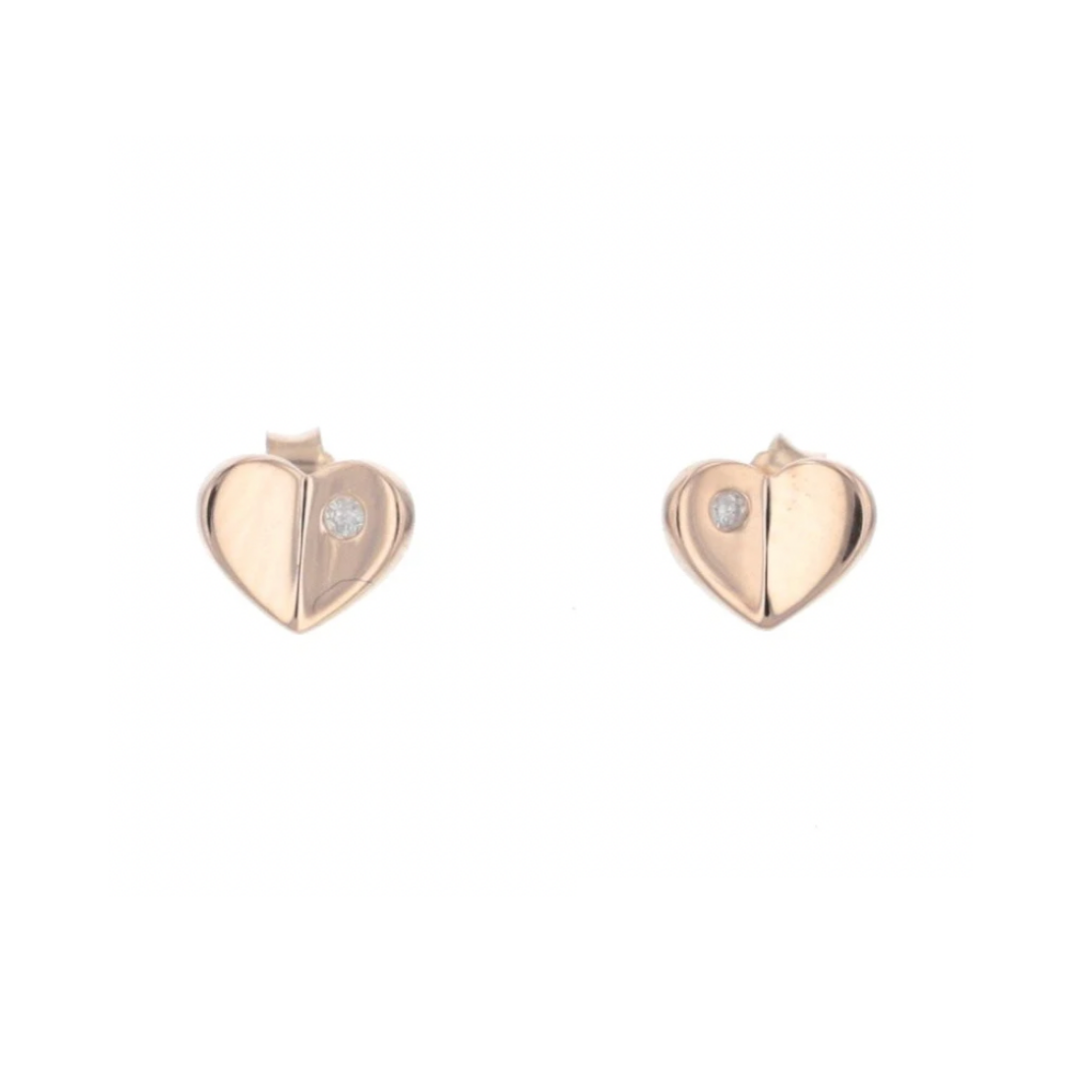 Diamond Heart Ear Studs