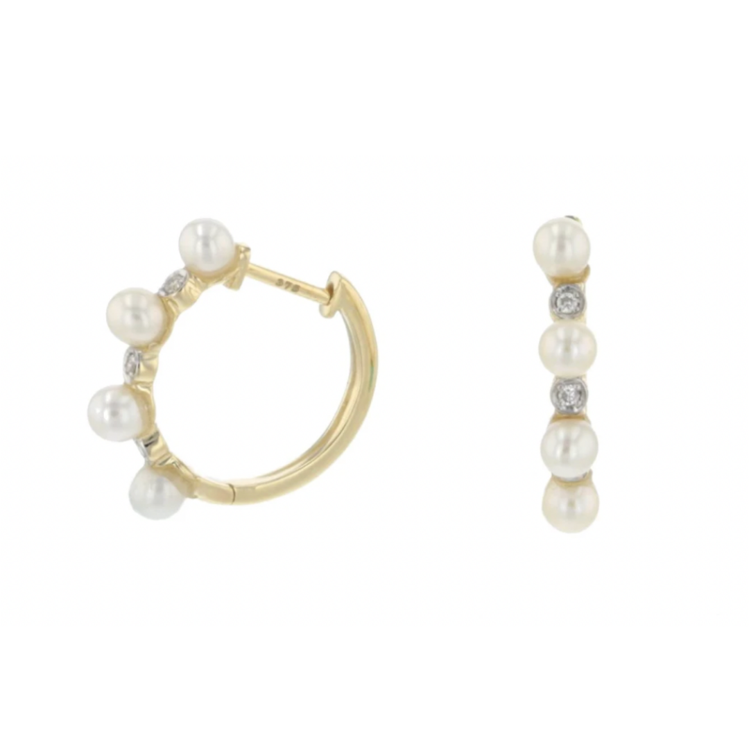 Small Pearl Hoops