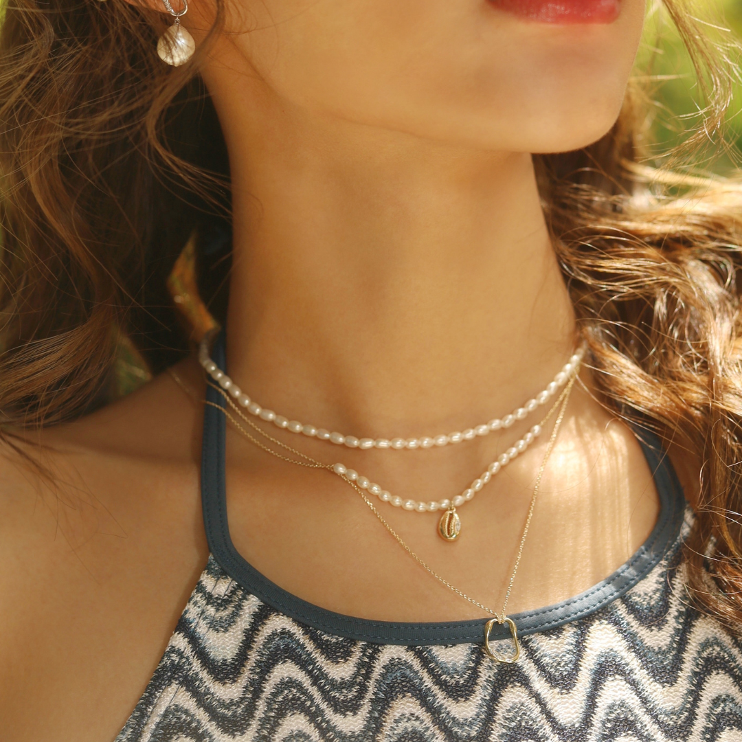 Seashell Pearl Necklace