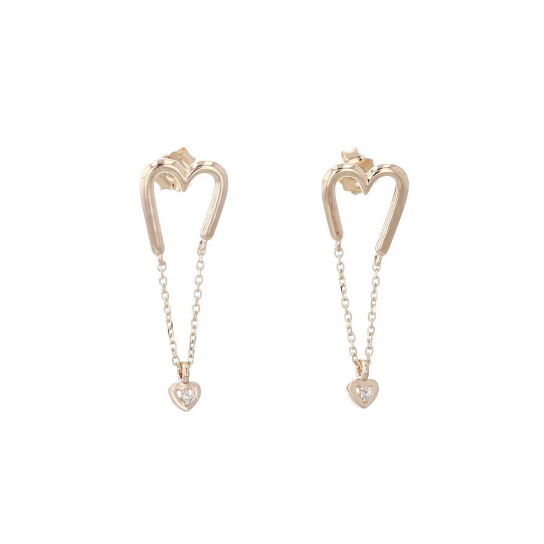 Heart Swinging Earrings