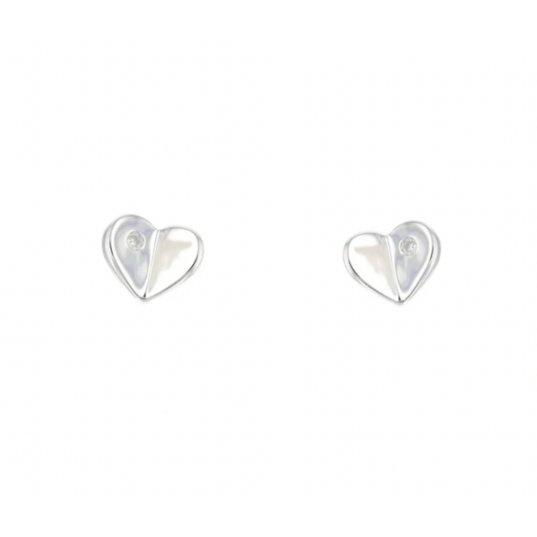 Diamond Heart Ear Studs