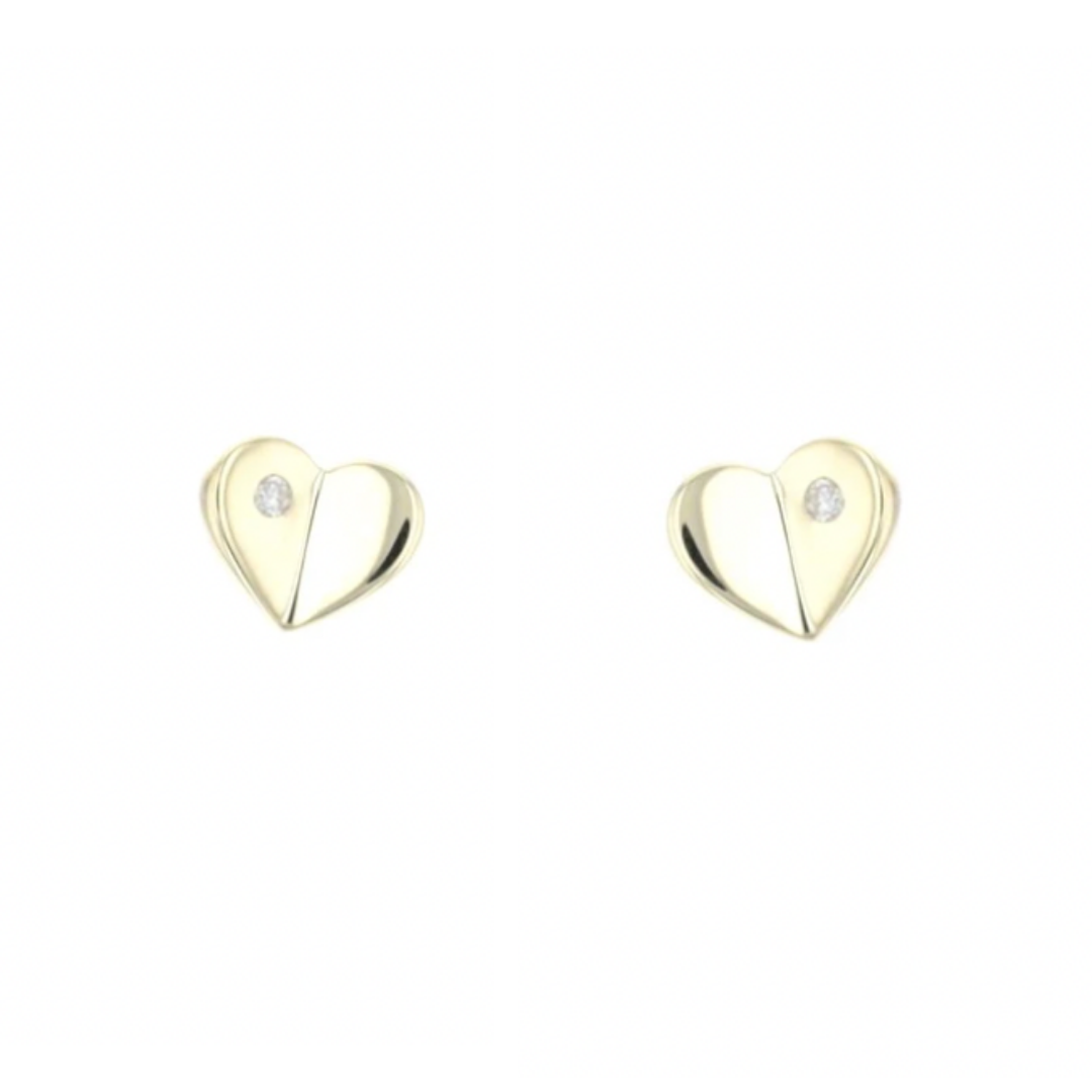 Diamond Heart Ear Studs