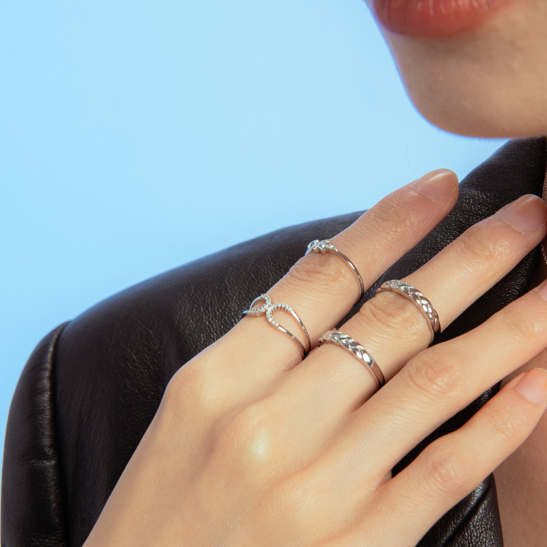 Braided Diamond Ring