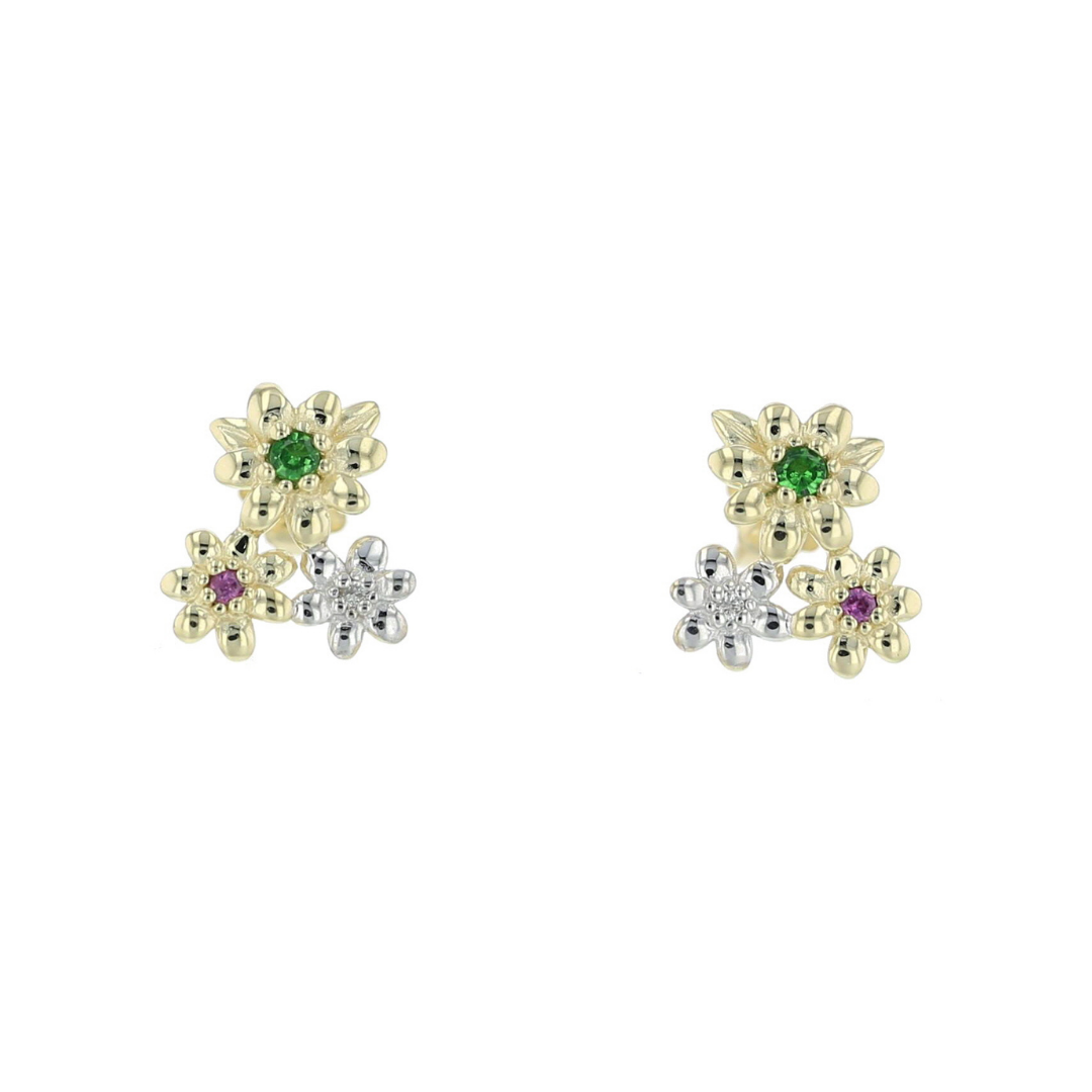 Three Flowers Studs