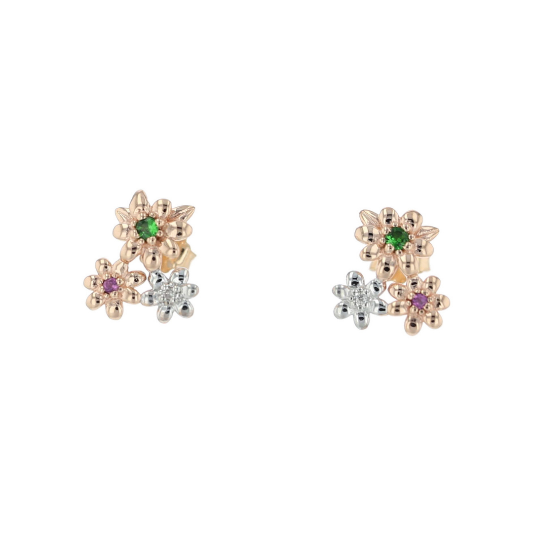 Three Flowers Studs