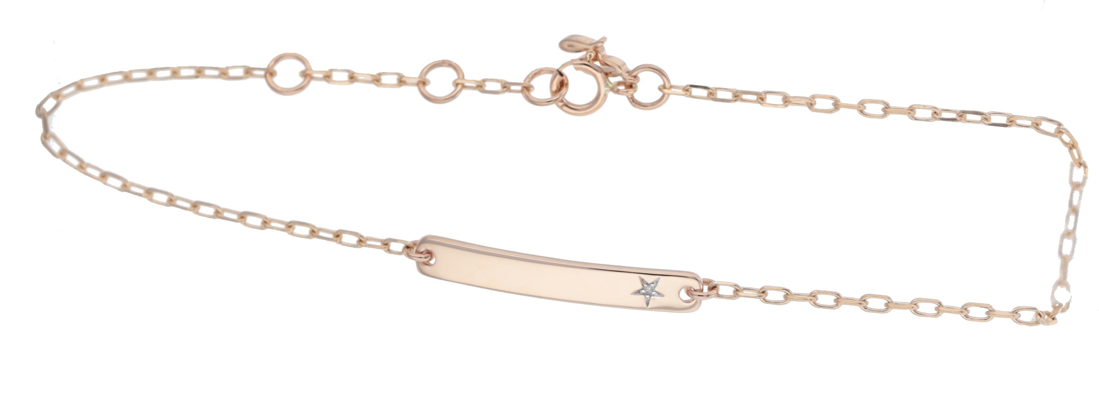 Star Diamond Bar Bracelet (Engraved)