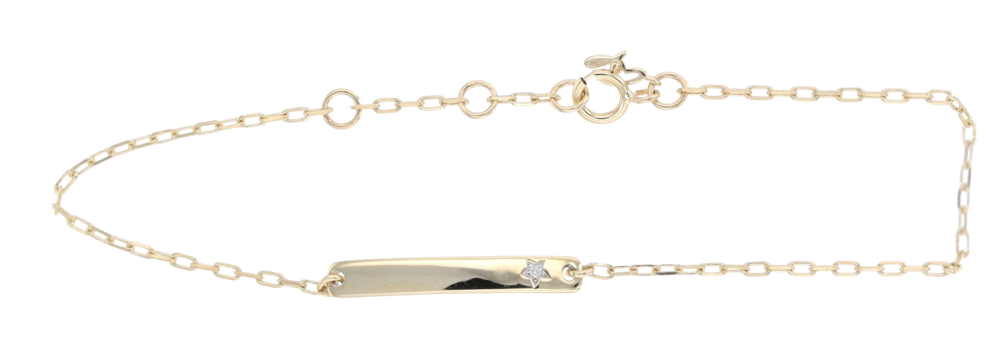 Star Diamond Bar Bracelet (Engraved)