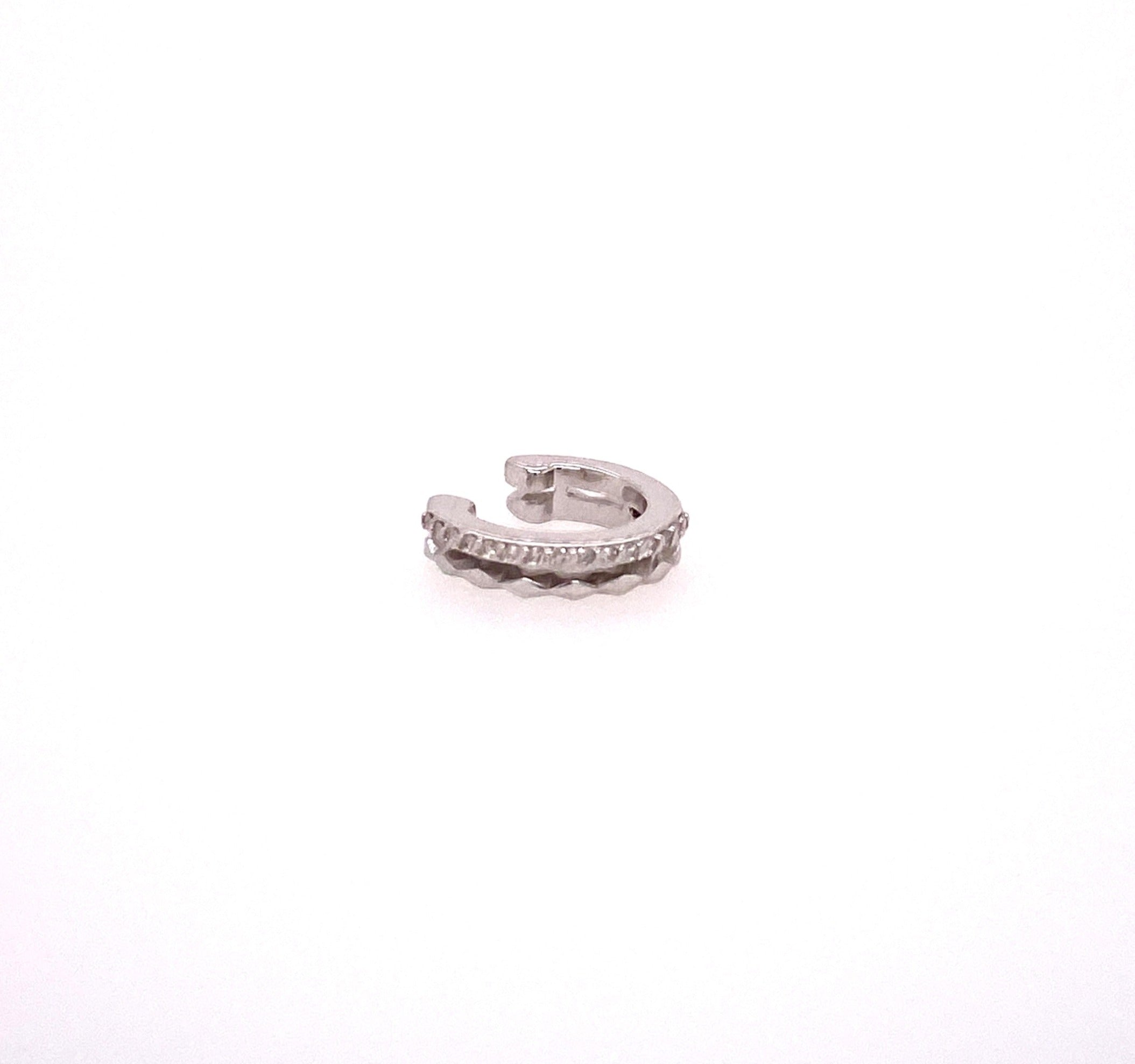 2 rows diamond facet ear cuff